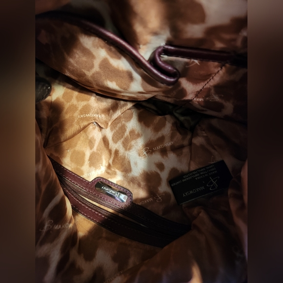 Vintage B Makowsky Aubergine Leather Bag - Picture 5 of 6